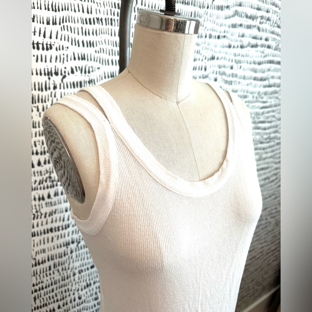 All Saints White Tank Size L with Awesome Split Strap Detail